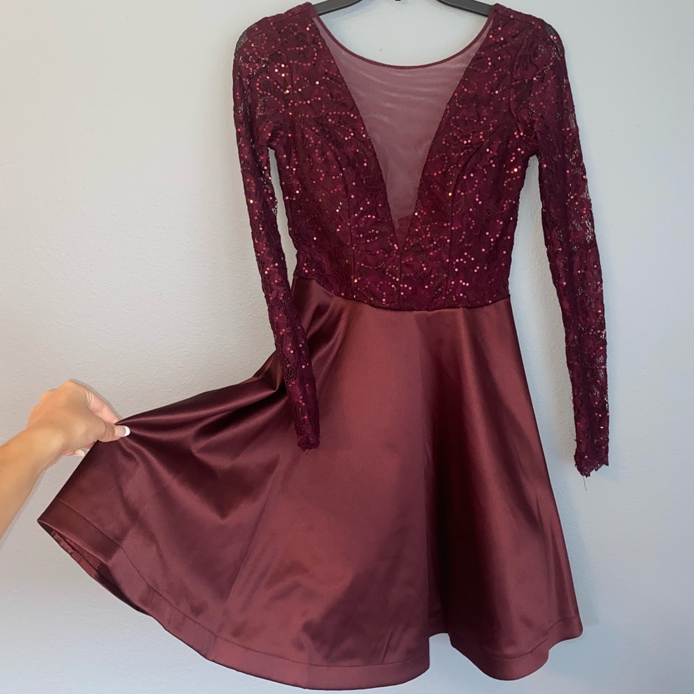 Long sleeve homecoming dress